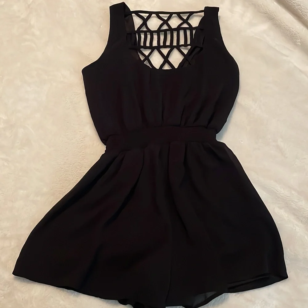 Black Lace Back Romper size XS - Picture 3 of 10
